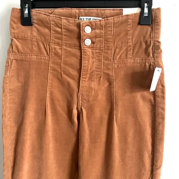🌻🆕FREE PEOPLE We The Free Jayde Cord Flare Jeans-Sunburn Color - Picture 16 of 16